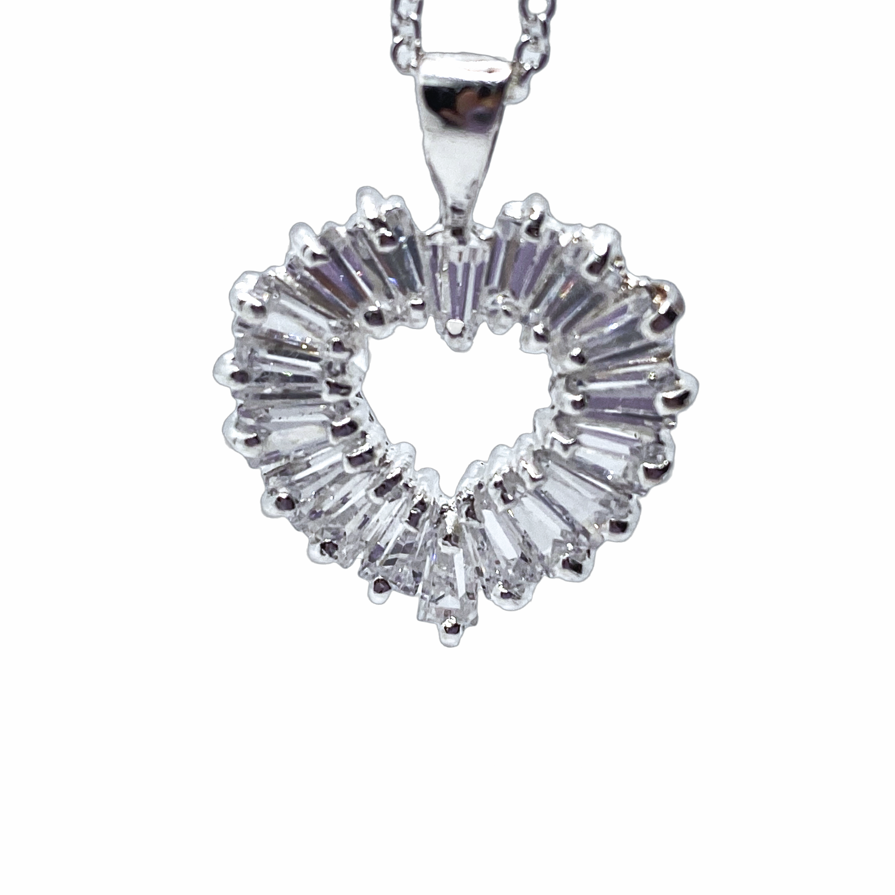 Art Deco Shine Heart Pendant Necklace