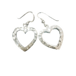 Hammered Heart Drop Earrings