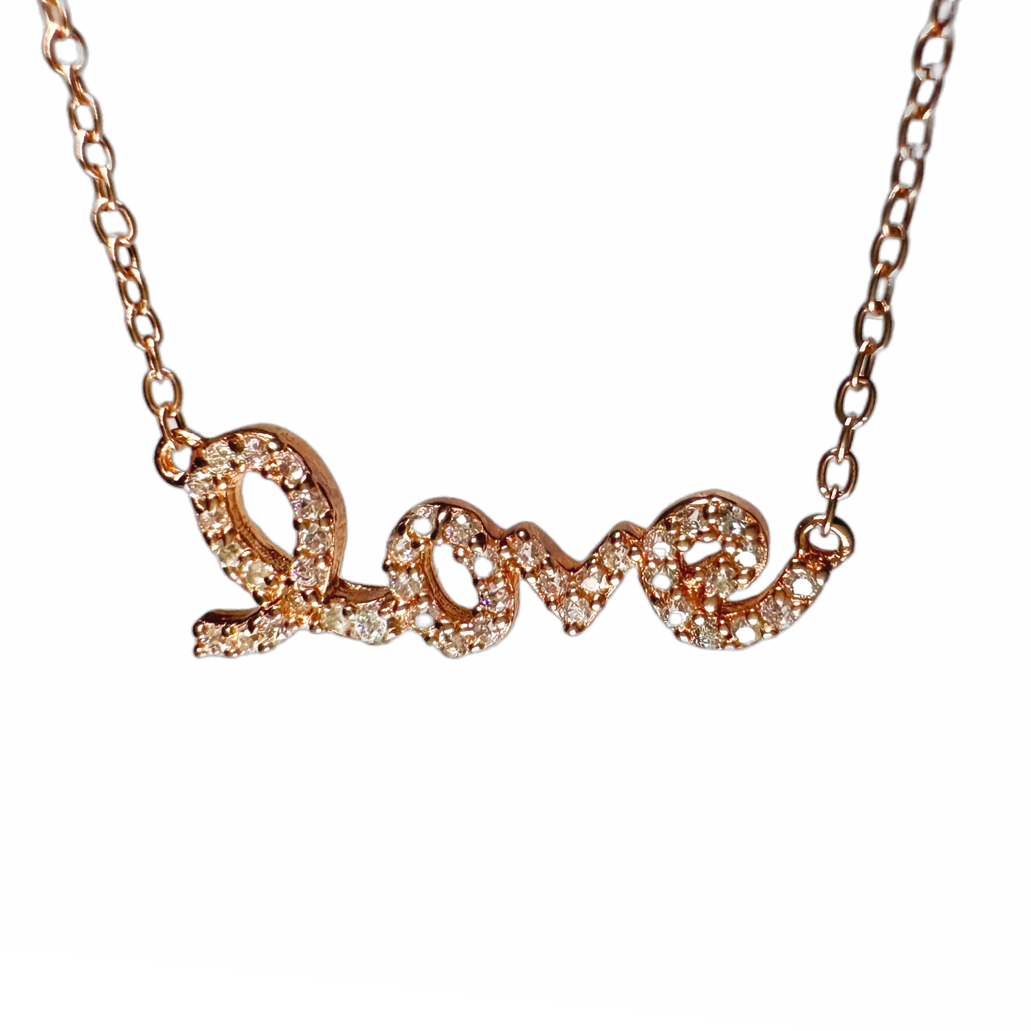 CZ Cursive "Love" Necklace