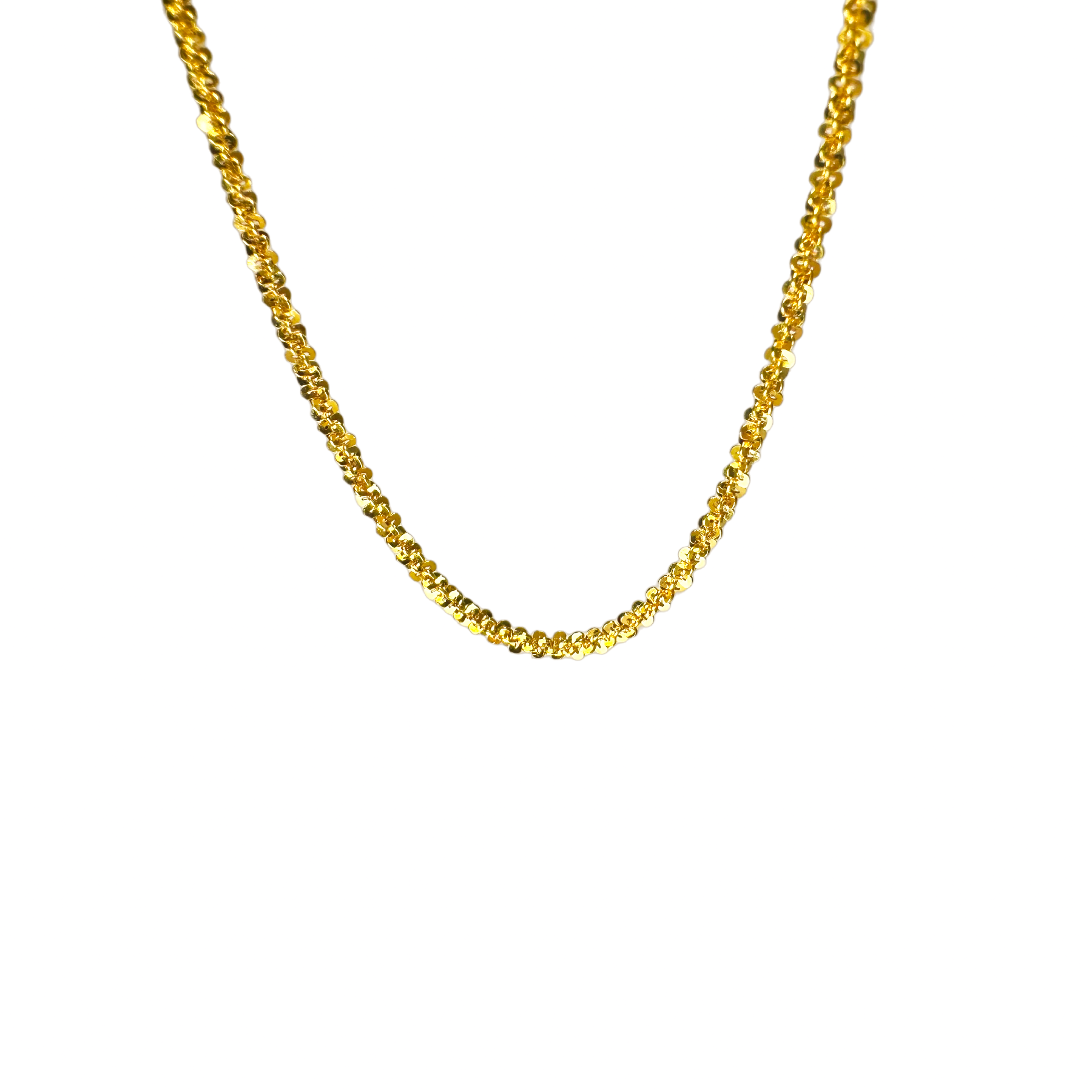 "Sequins" Gold Sparkle Chain Necklace