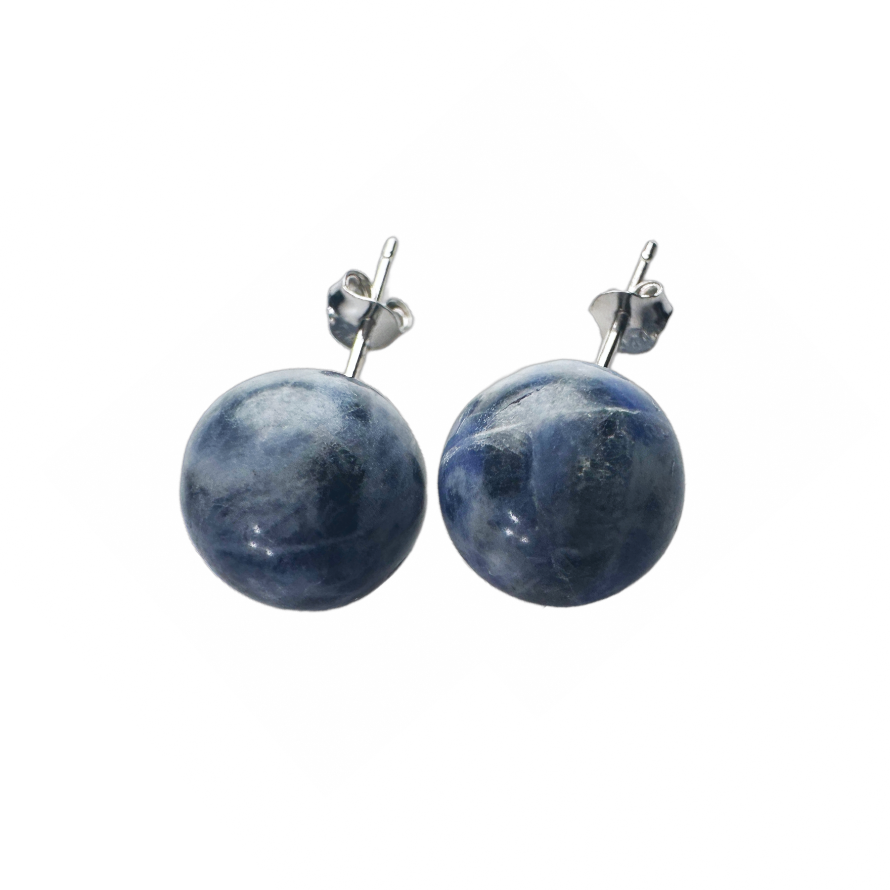 "Blue Marble" Sodalite Stone Stud Earrings
