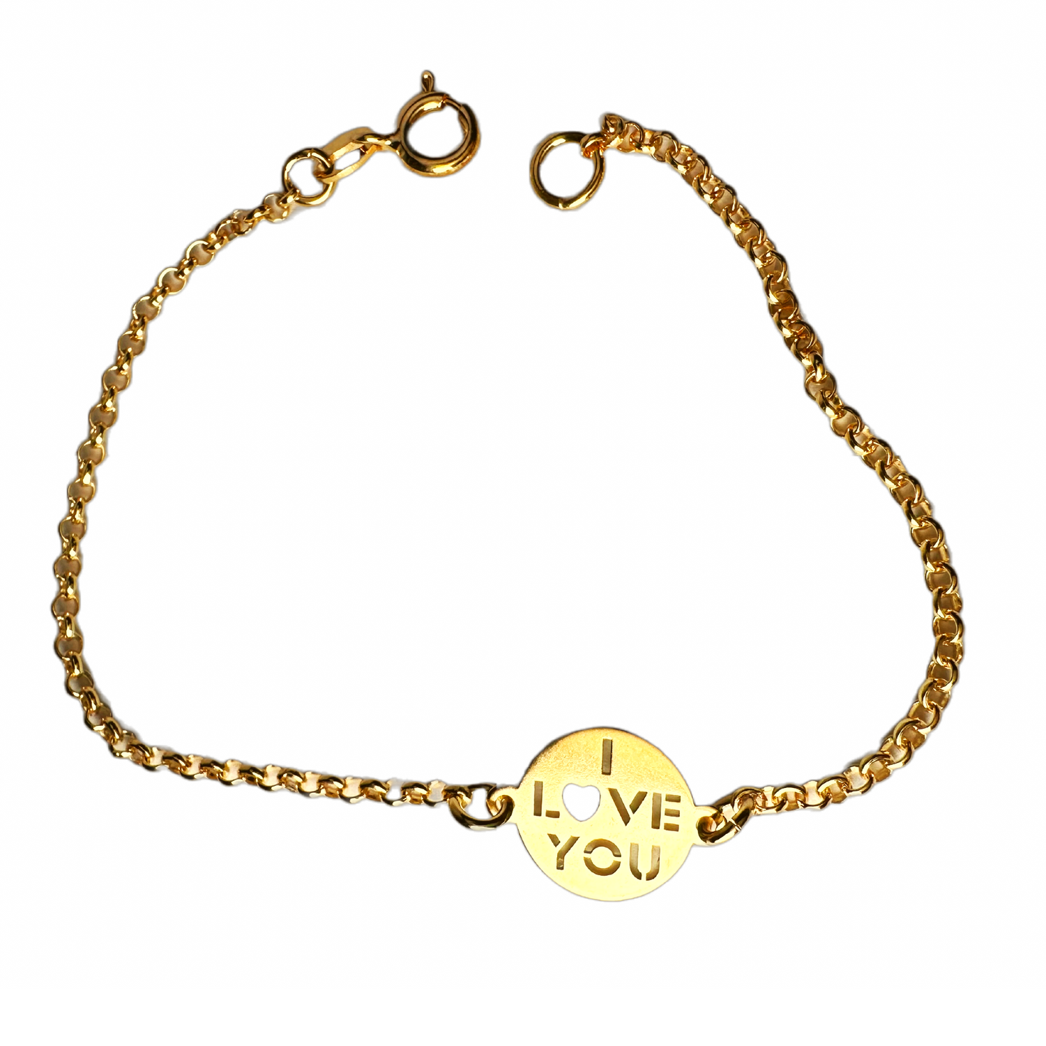 Gold "I Love You" Charm Bracelet
