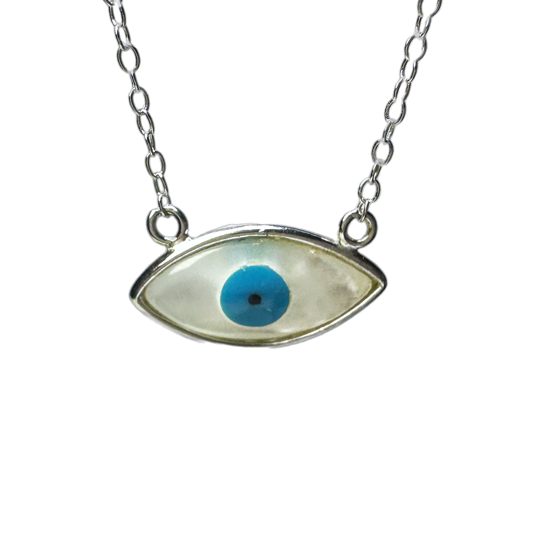 Mother of Pearl Evil Eye Necklace