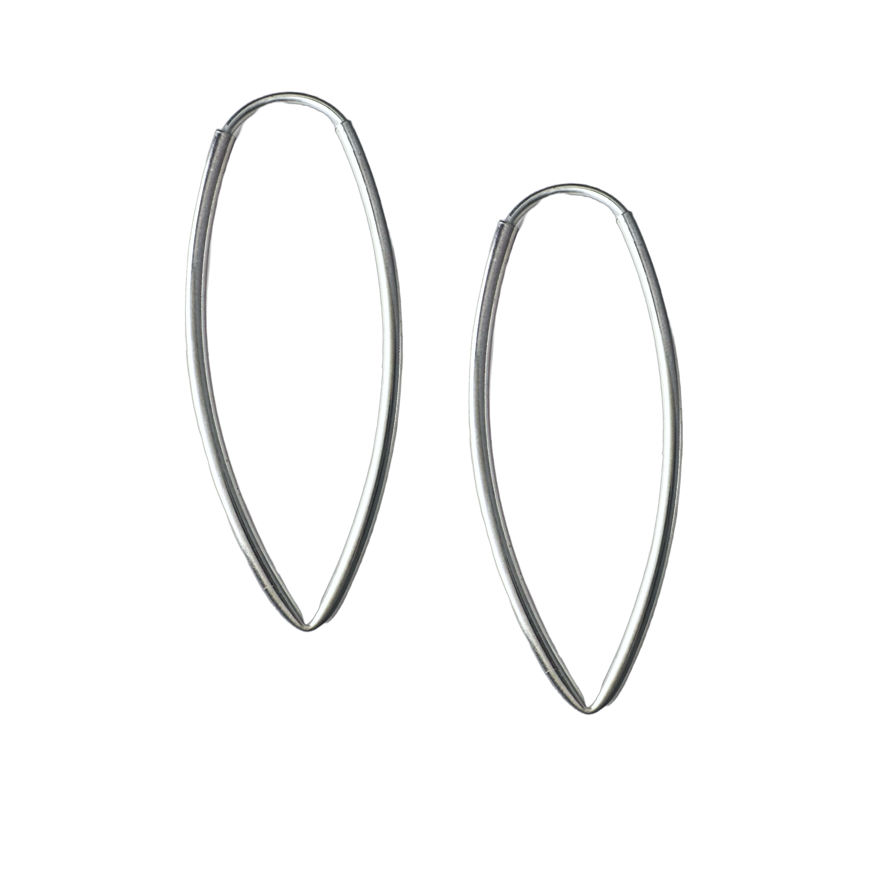 Thin Oval Hoop Earrings