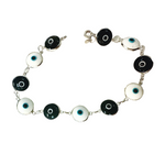 Monochrome Black White Evil Eye Bracelet
