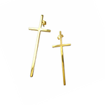 Cross Drop Stud Earrings