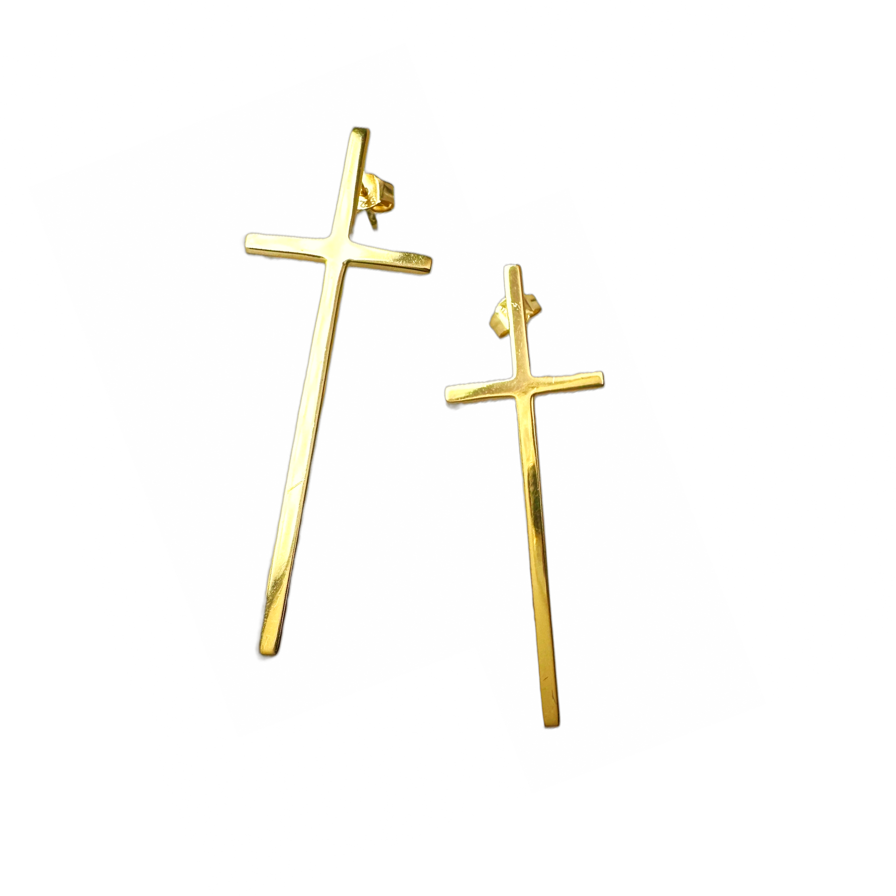 Cross Drop Stud Earrings