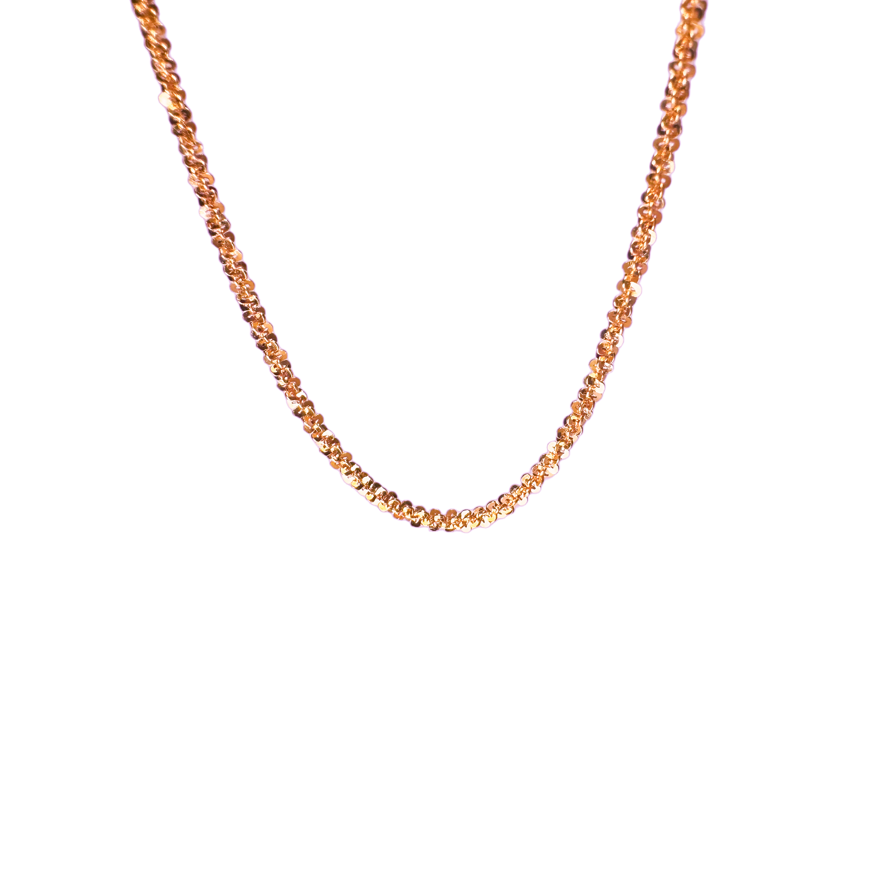 "Sequins" Rosy Sparkle Chain Necklace