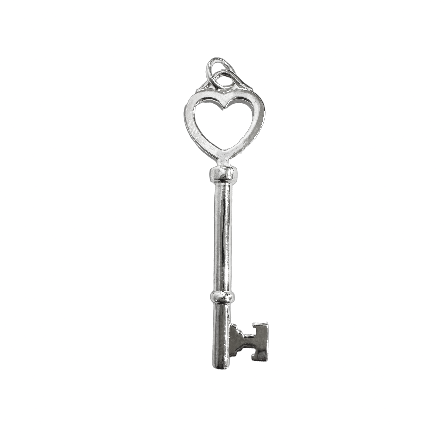 Sterling Silver Heart Key Pendant