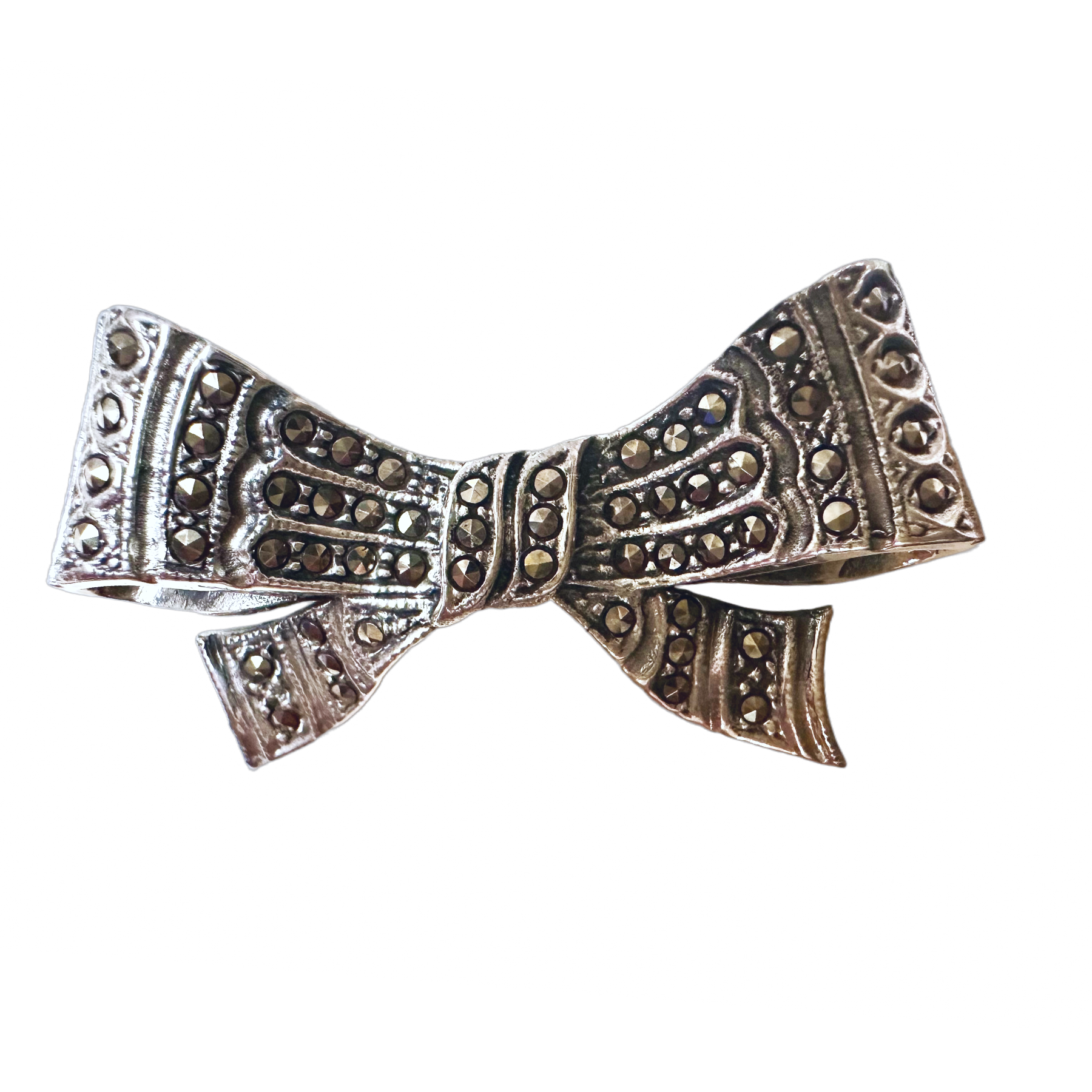 Ribbon Bow Marcasite Brooch