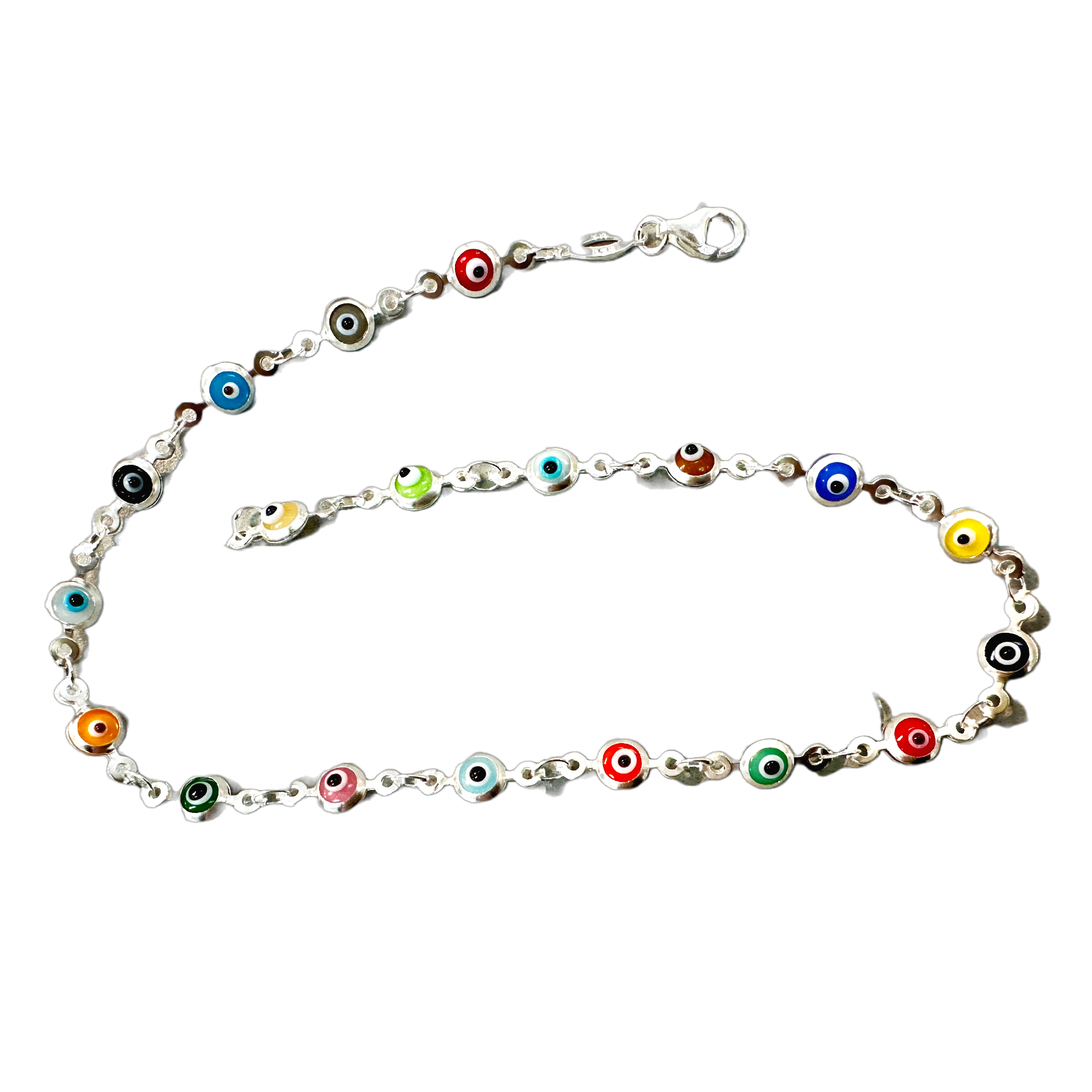 Sterling  Evil Eye Anklet Bracelet