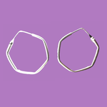 Hexagon Shaped Hoop Earrings
