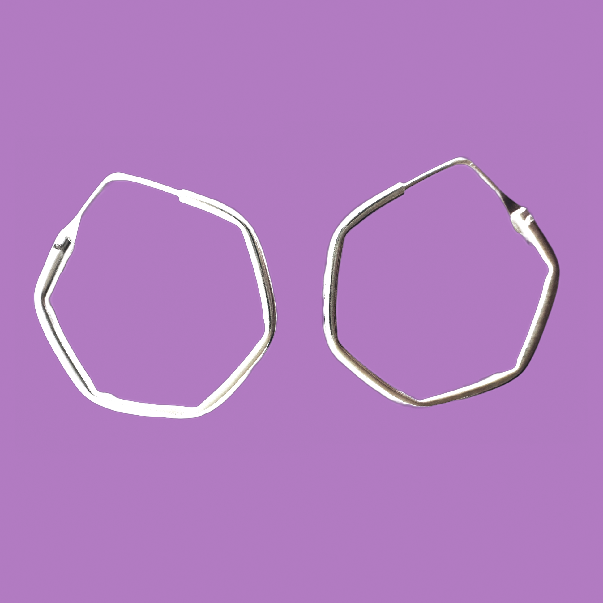 Hexagon Shaped Hoop Earrings