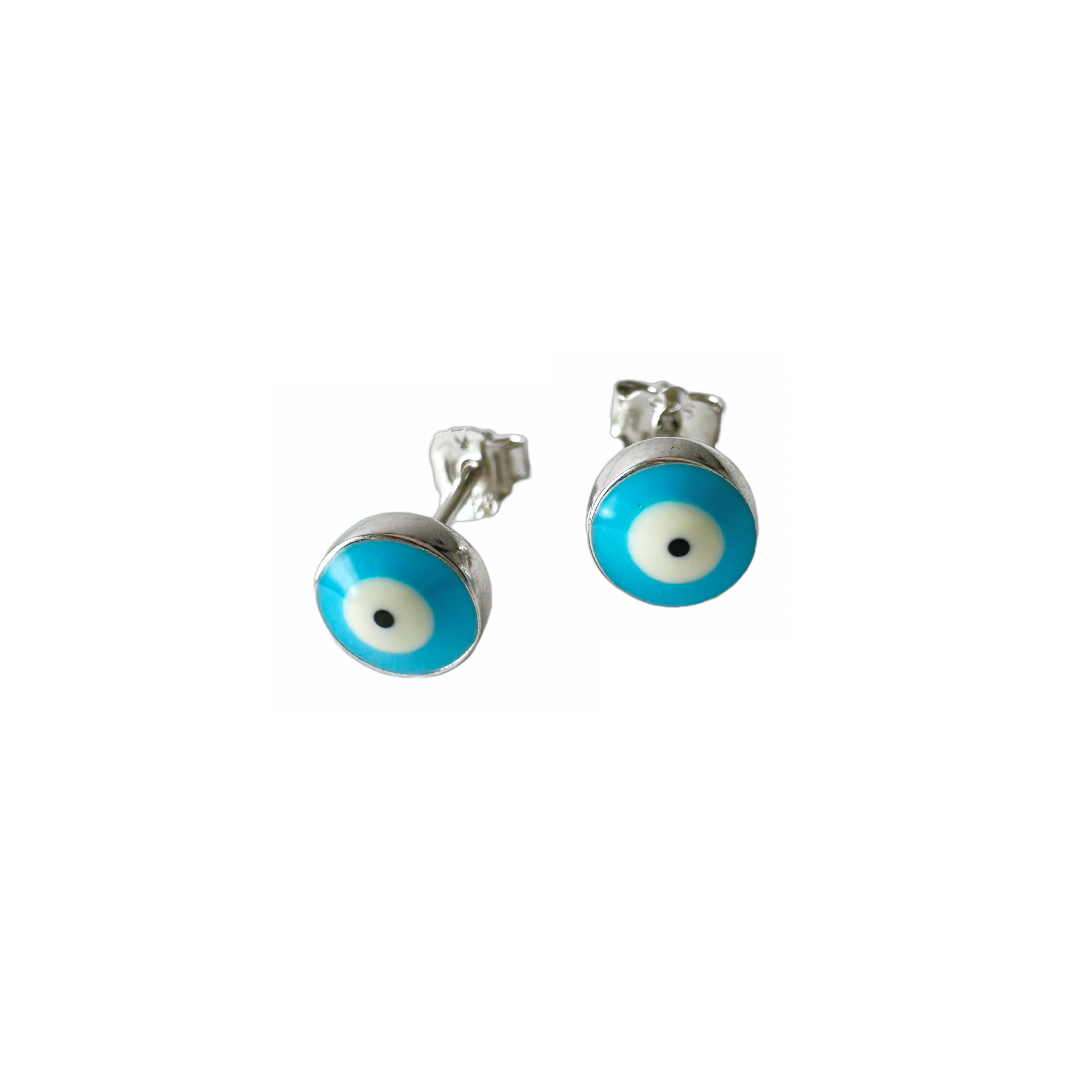 Sterling Blue Eye Stud Earrings