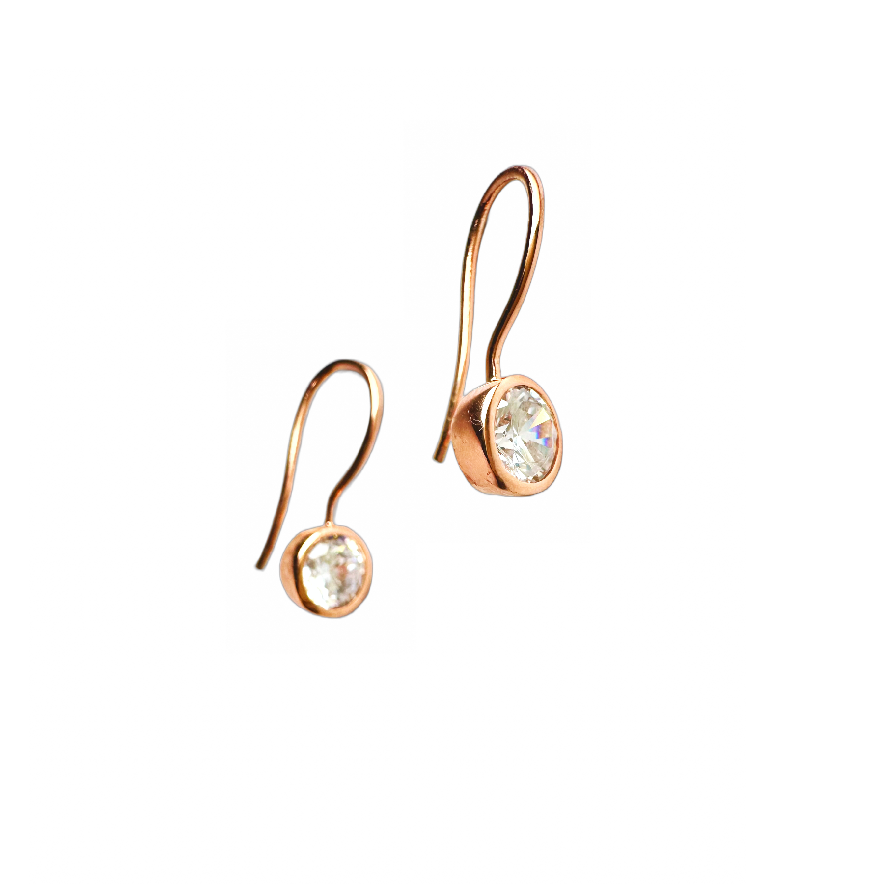 Rose Gold Drop Bezel Earrings
