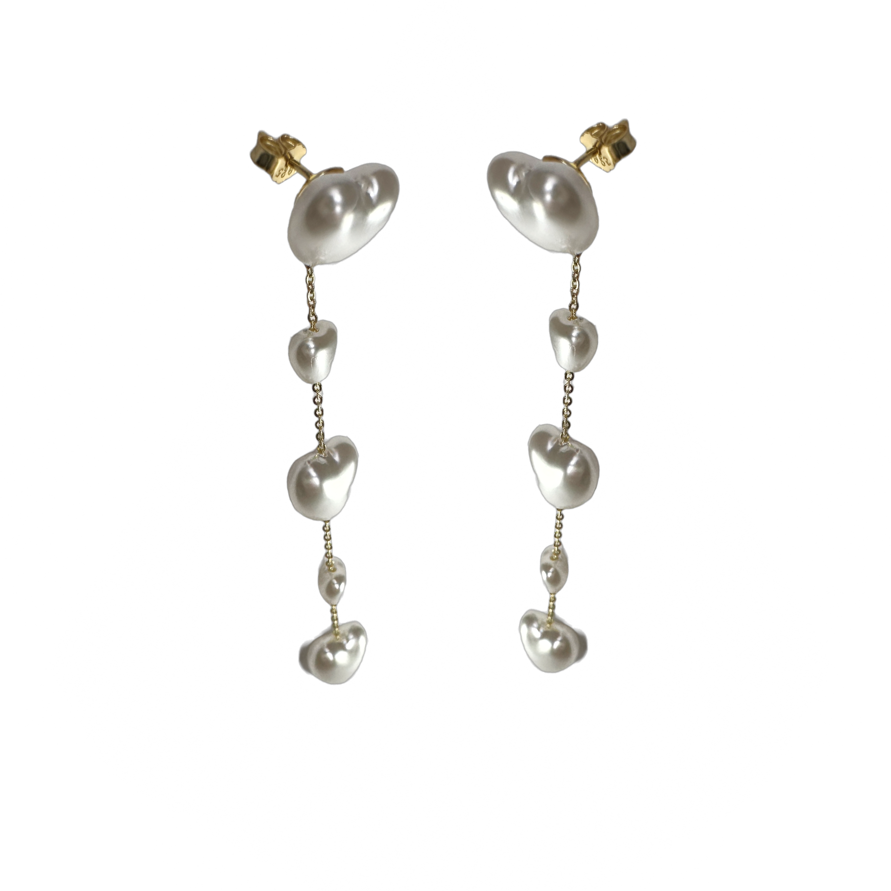 Hearts Pearl Drop Earrings