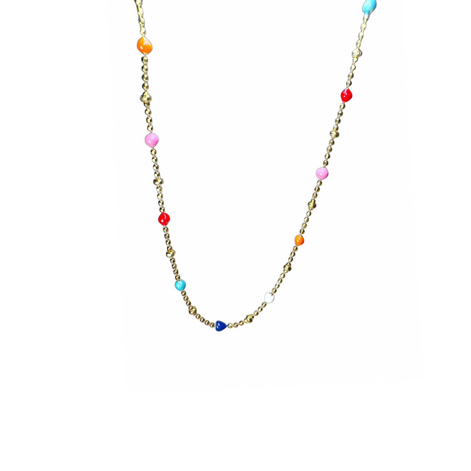 Multicolor Beaded Enamel Necklace
