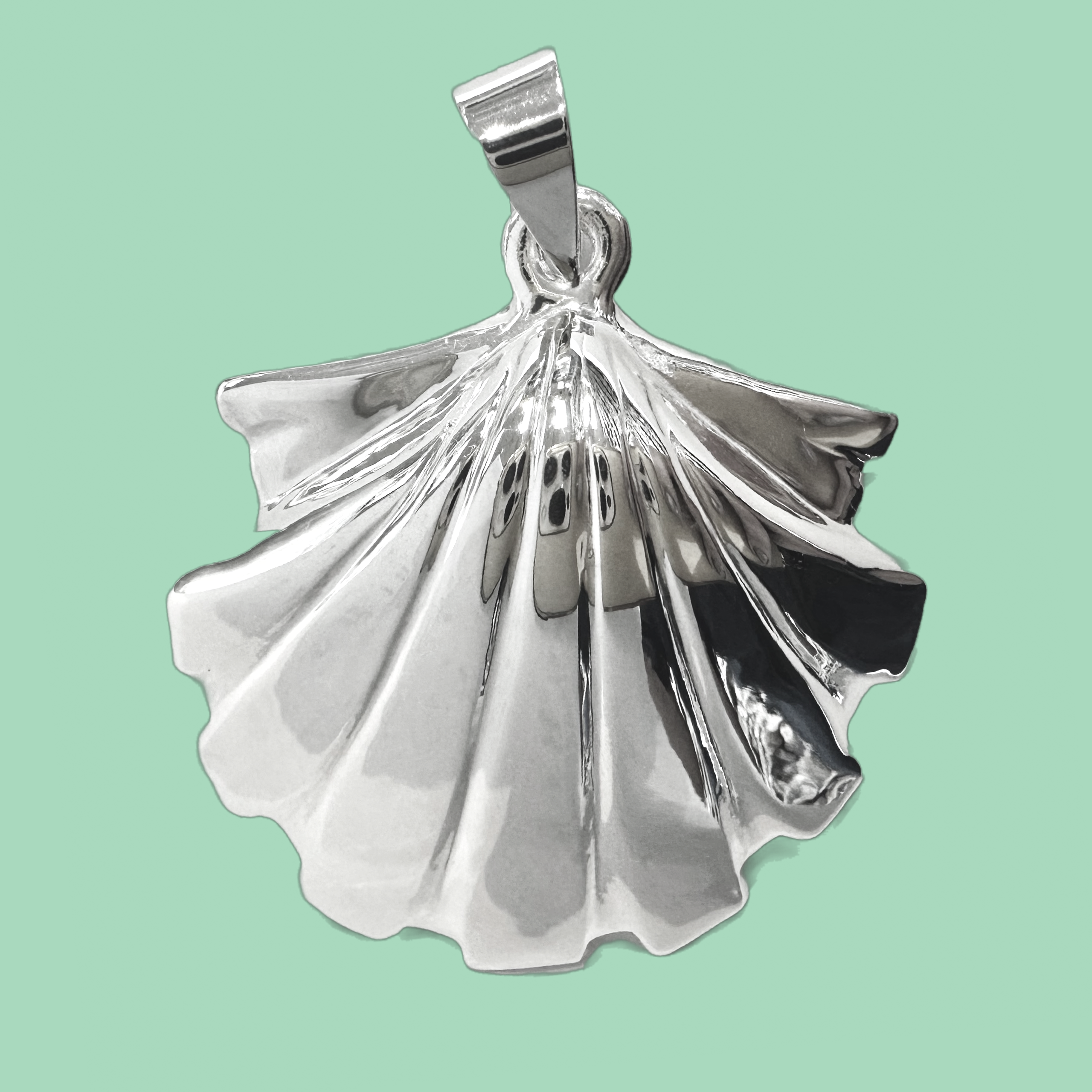 Large Scallop Sea Shell Pendant