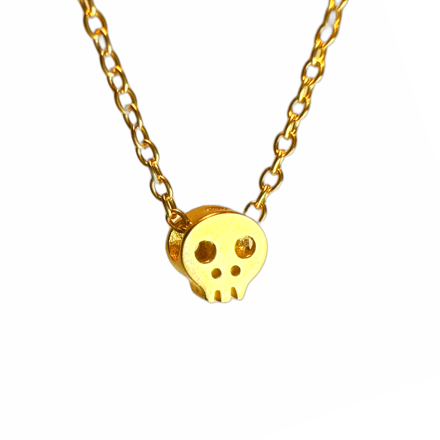 Gold-Dipped Tiny Skull Necklace