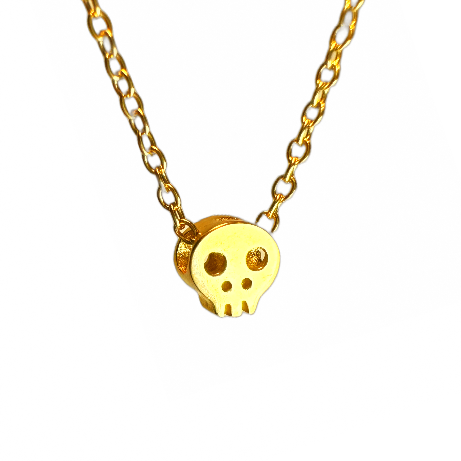 Gold-Dipped Tiny Skull Necklace