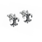 Silver Fleur de Lis Stud Earrings