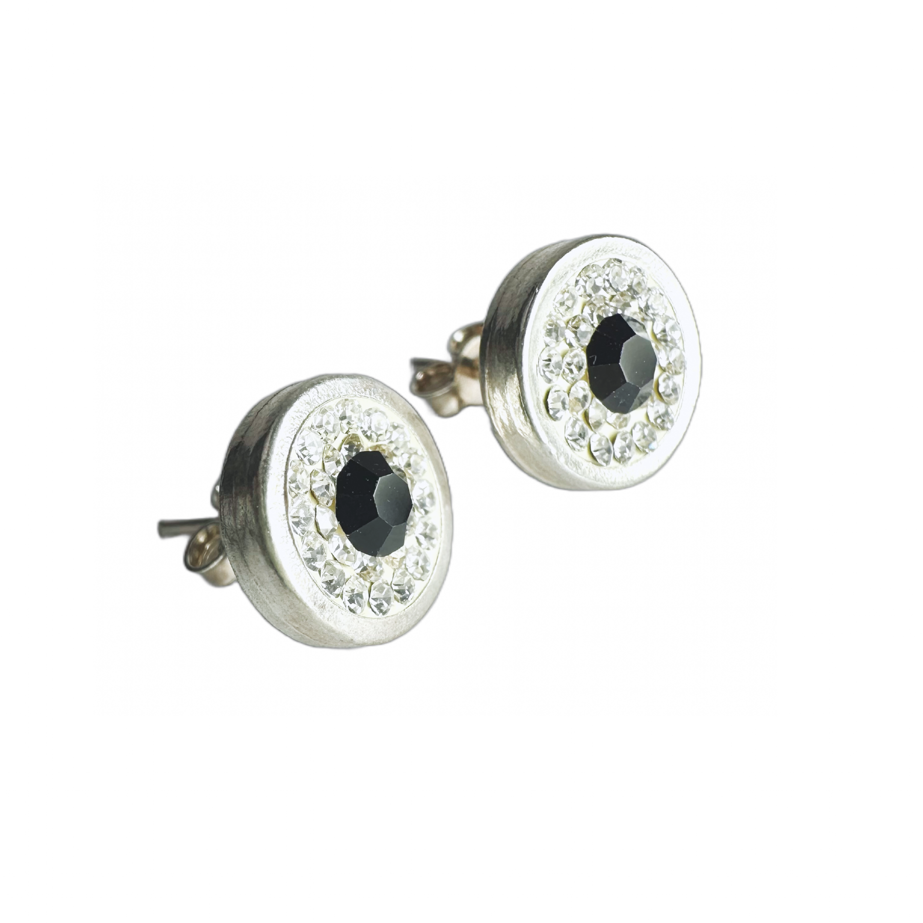 Pave Crystal Eye Stud Earrings