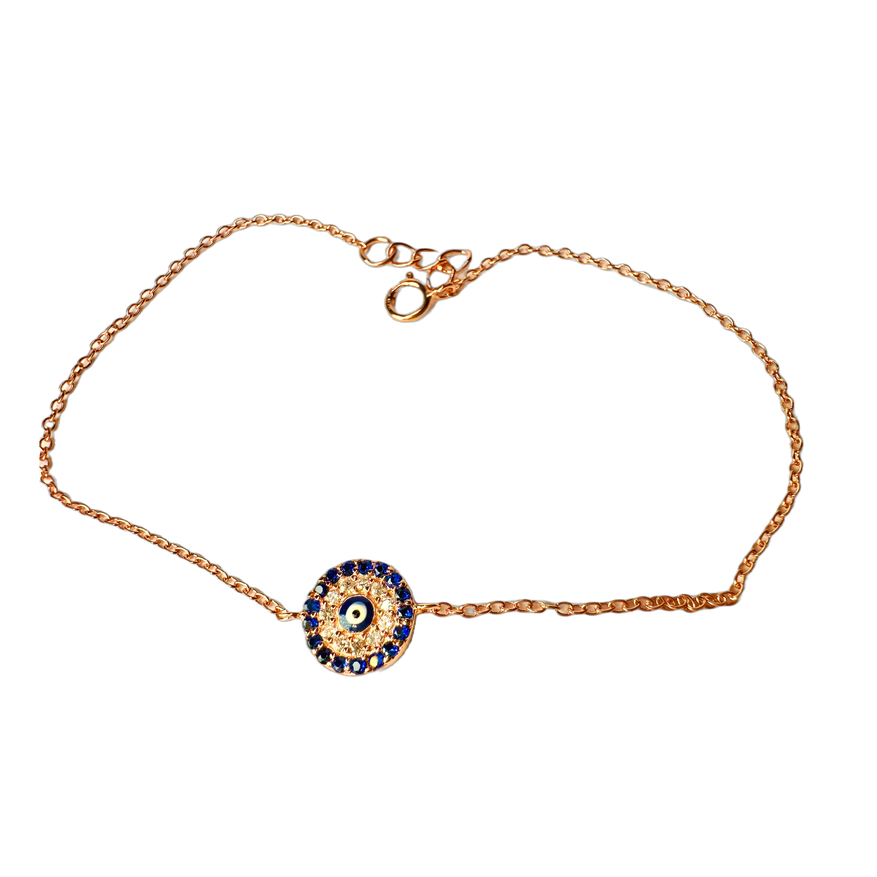 Rose Gold Evil Eye CZ Bracelet