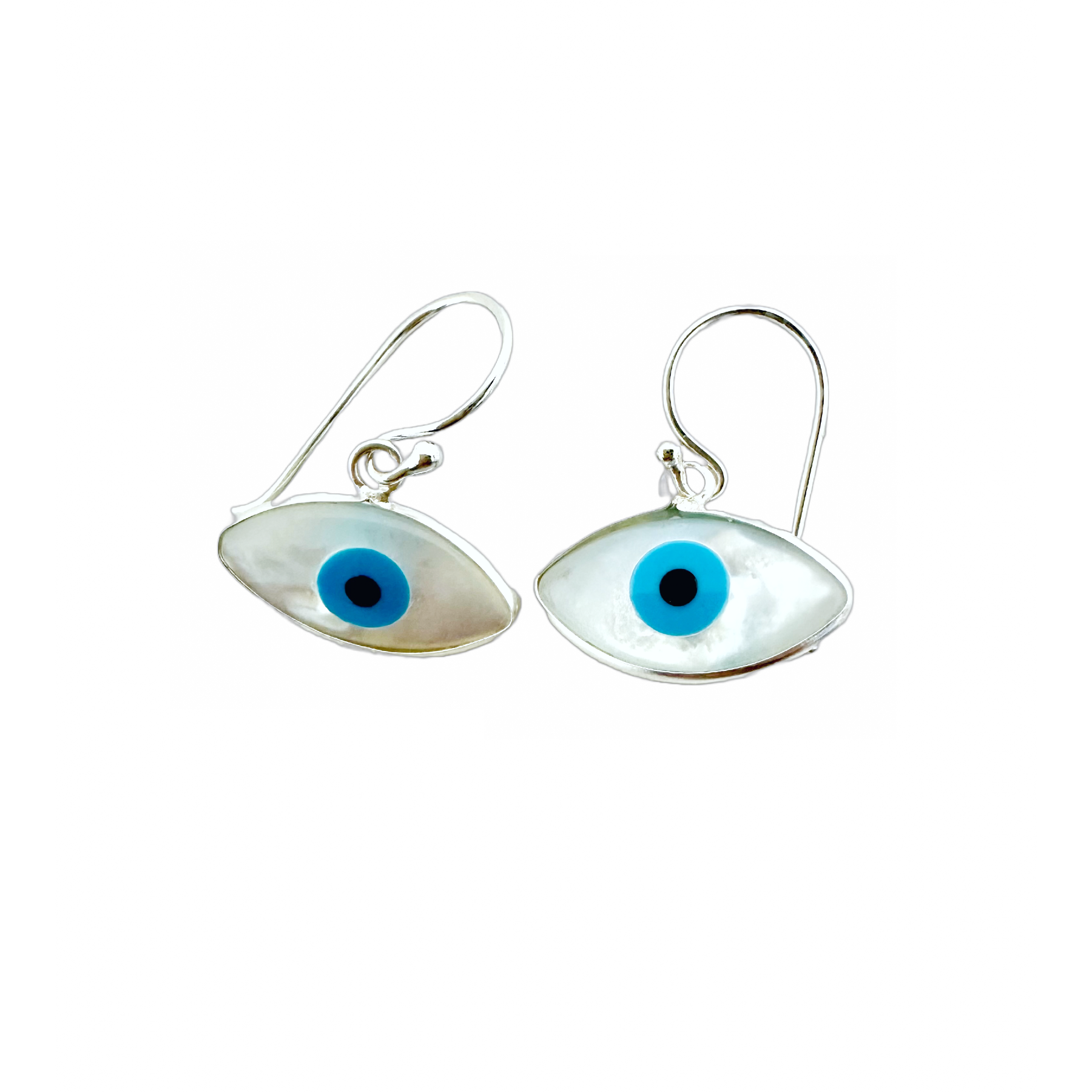 Mother of Pearl Evil Eye Drop Earrings
