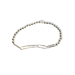 Silver Beaded Paperclip Stretch Bracelet
