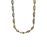 Rainbow Wavy Three Tone Chain Necklace