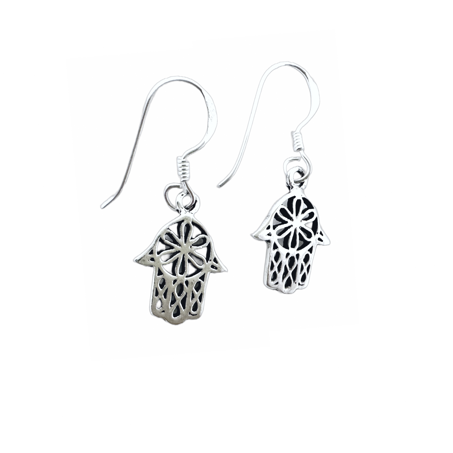 Hamsa Earrings in Sterling Silver - Main Image
