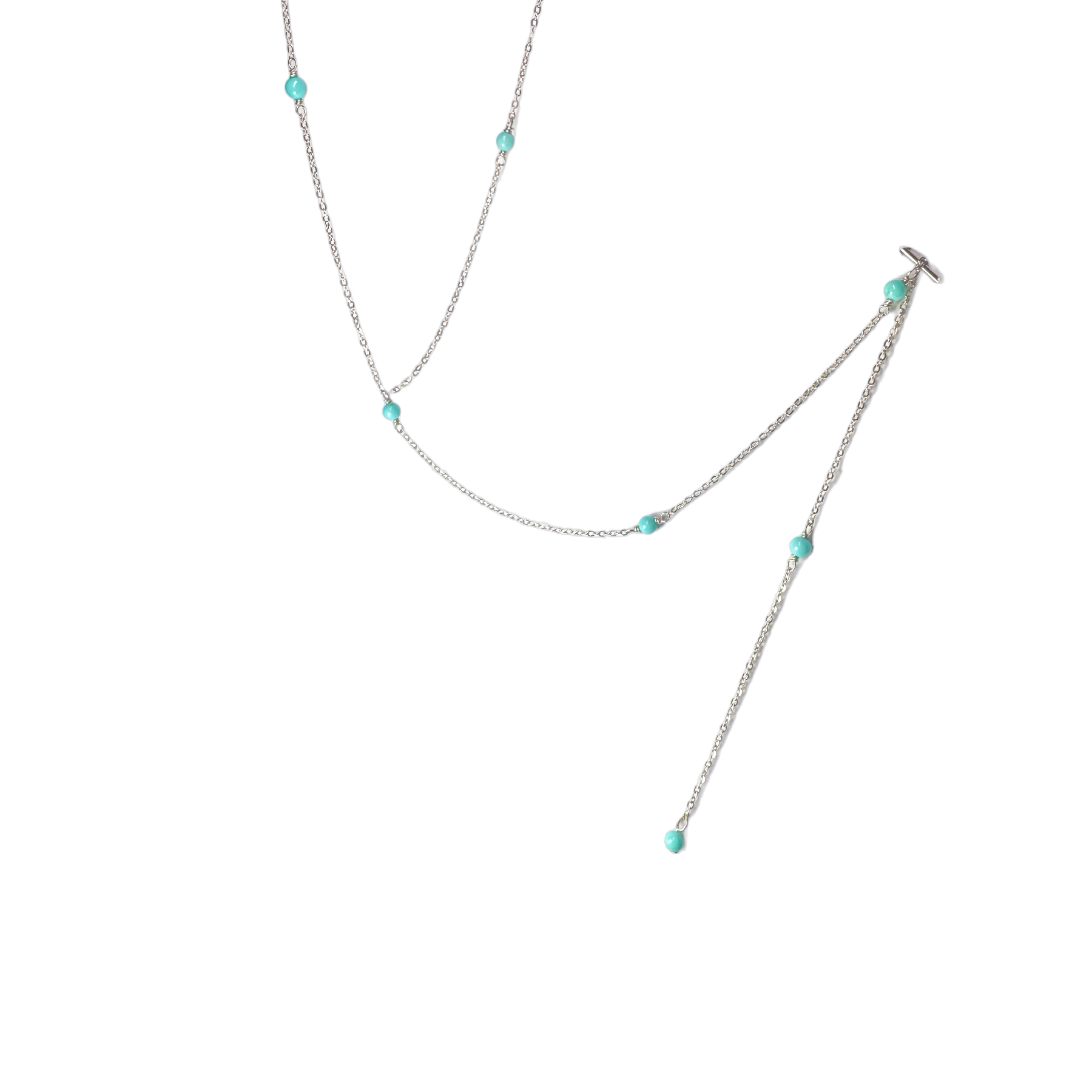 Sterling Silver Turquoise Lariat Y Necklace