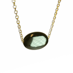 Gold-Dipped Natural Onyx Stone Necklace