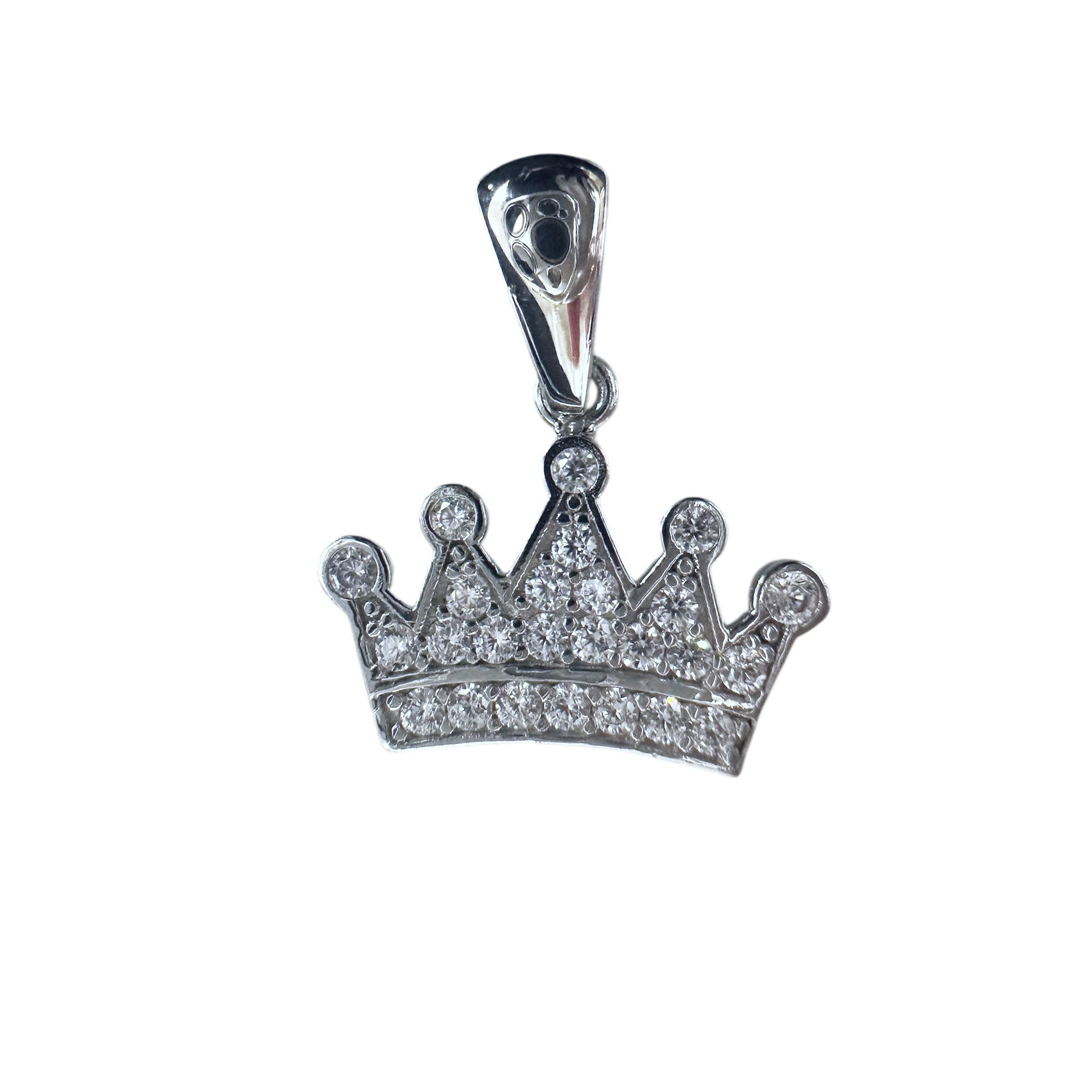 Silver Princess Crown Pendant Necklace
