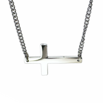 Stainless Steel Horizontal Cross Necklace
