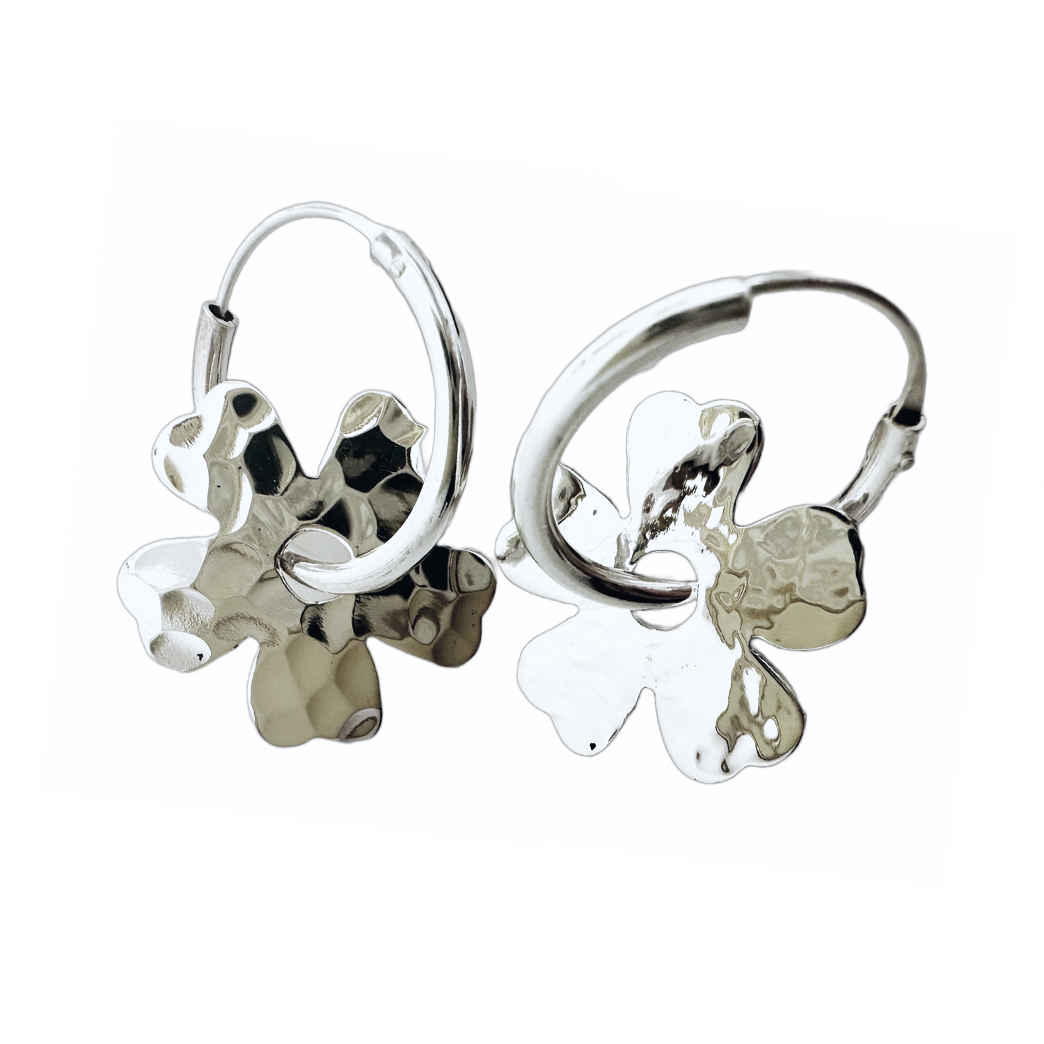 Flower Charm Hoop Earrings