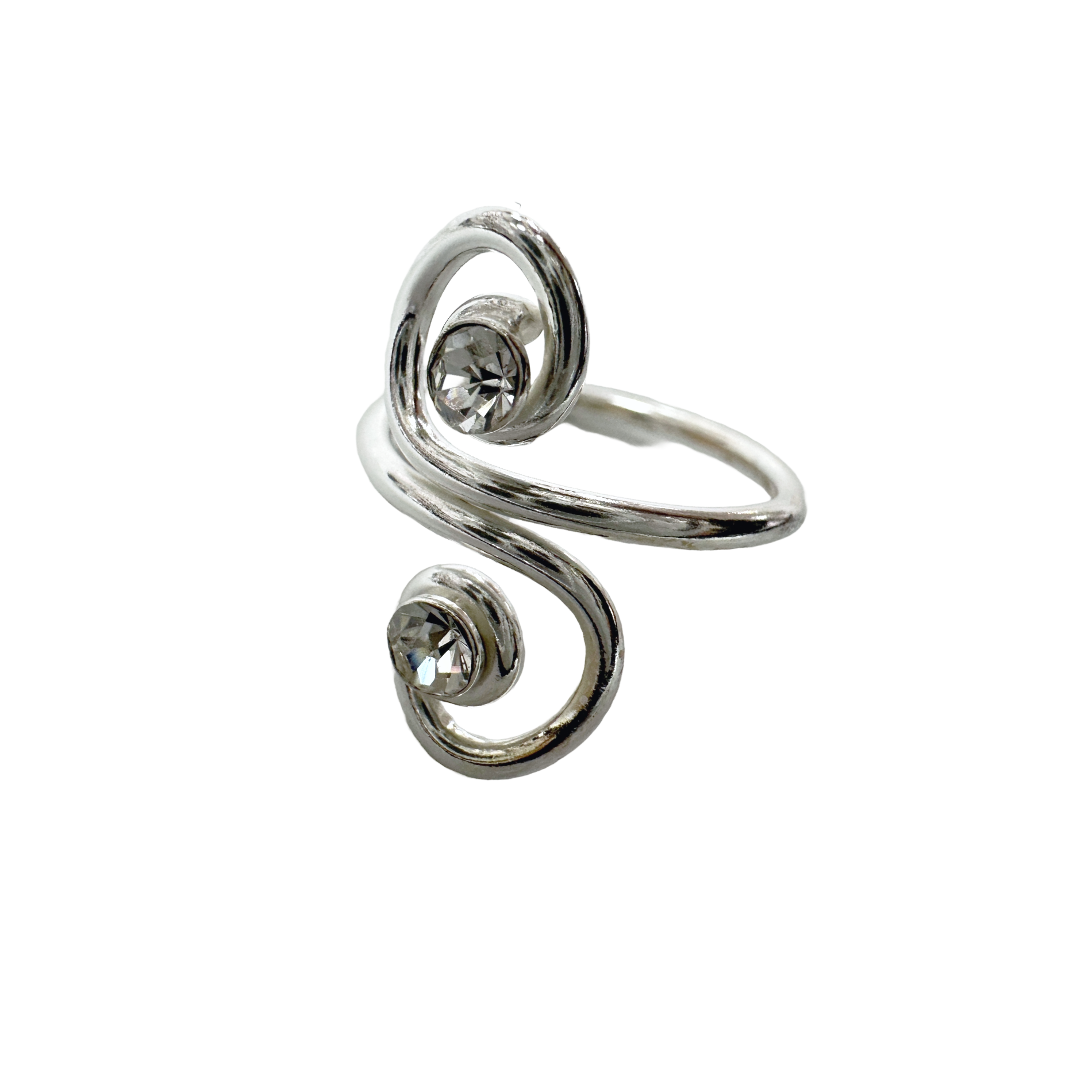 CZ Swirl MiDi Cuff Toe Ring Adjustable