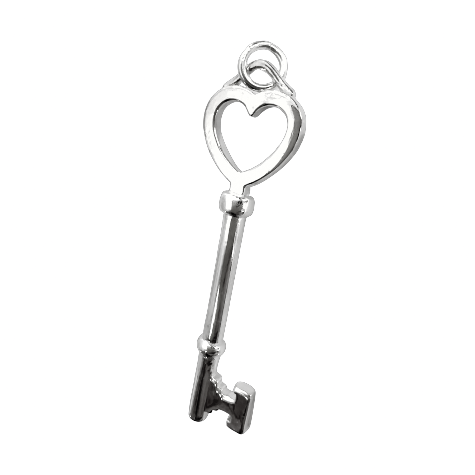 Sterling Silver Heart Key Pendant