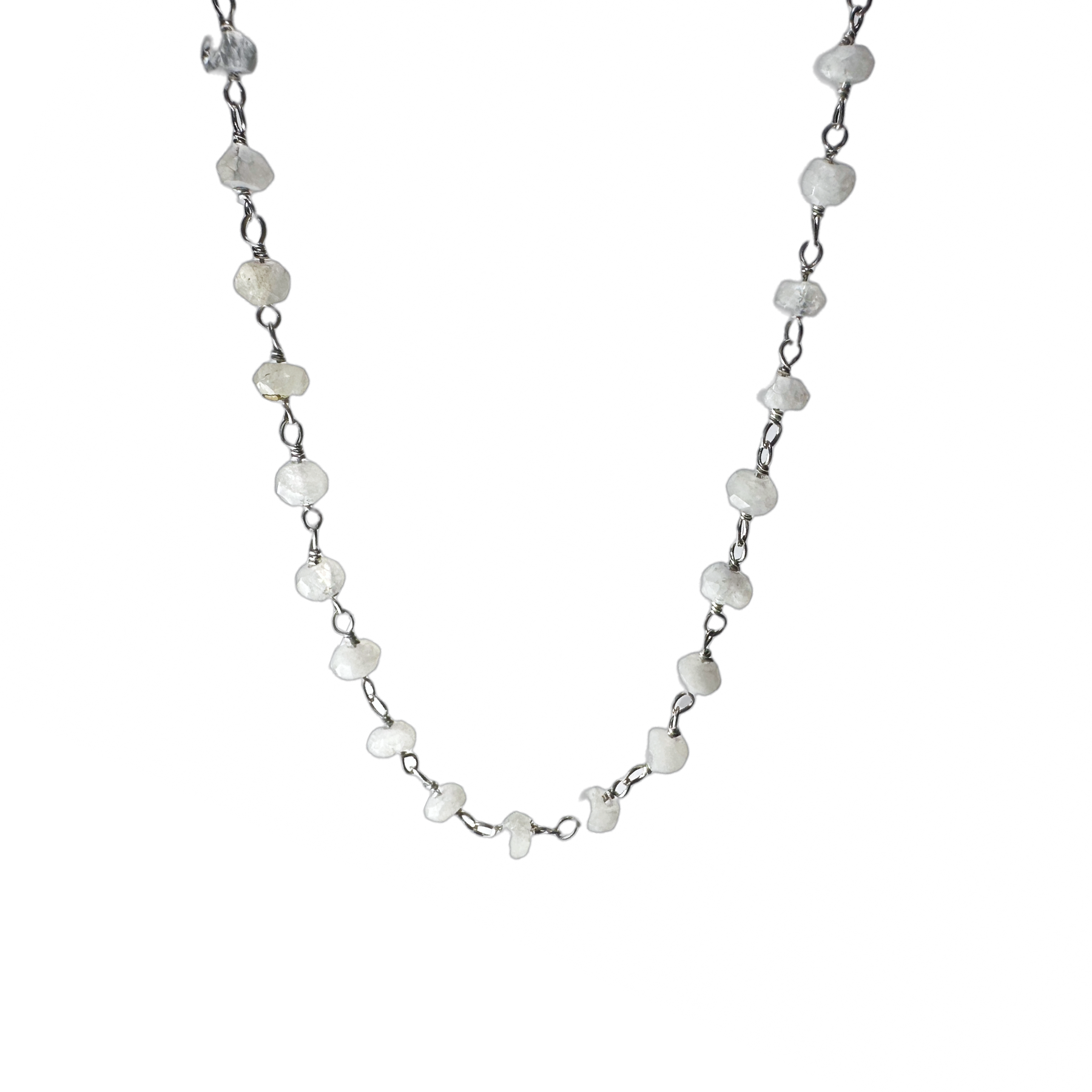 Mini White Stone Chain Layering Necklace