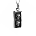 Double Skull Pendant Necklace