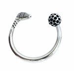 Sterling Silver KeyChain Ring Golf Ball