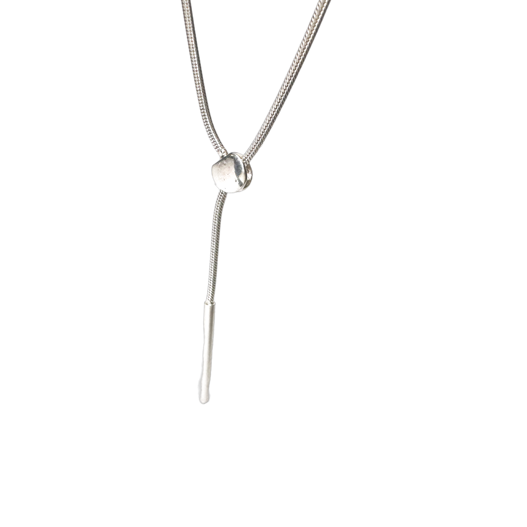 Sterling Silver Bolo Tassel Serpentine Lariat Necklace