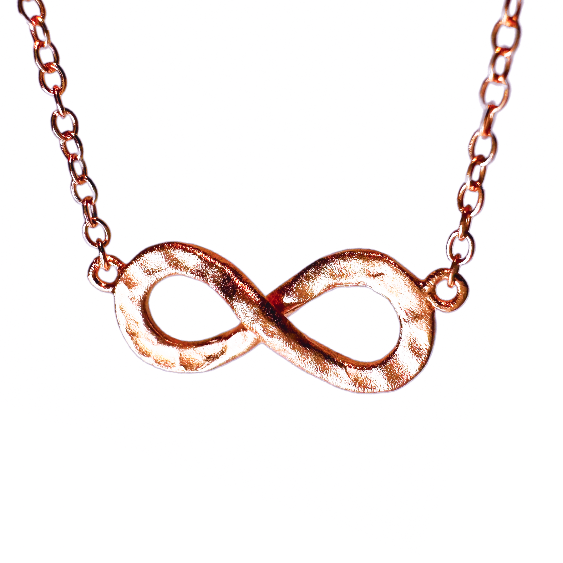 Hammered Sterling Silver Infinity Necklace