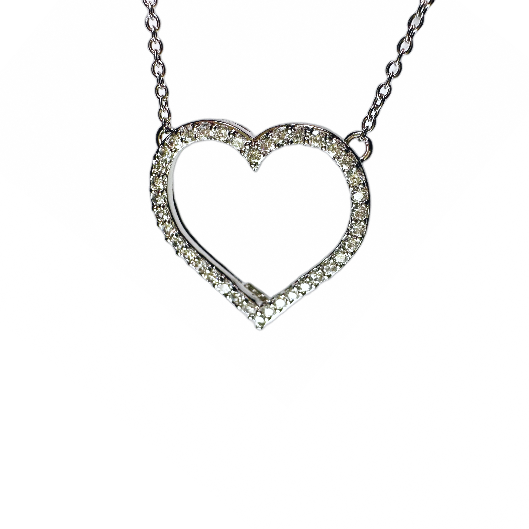 CZ Heart Pendant Necklace