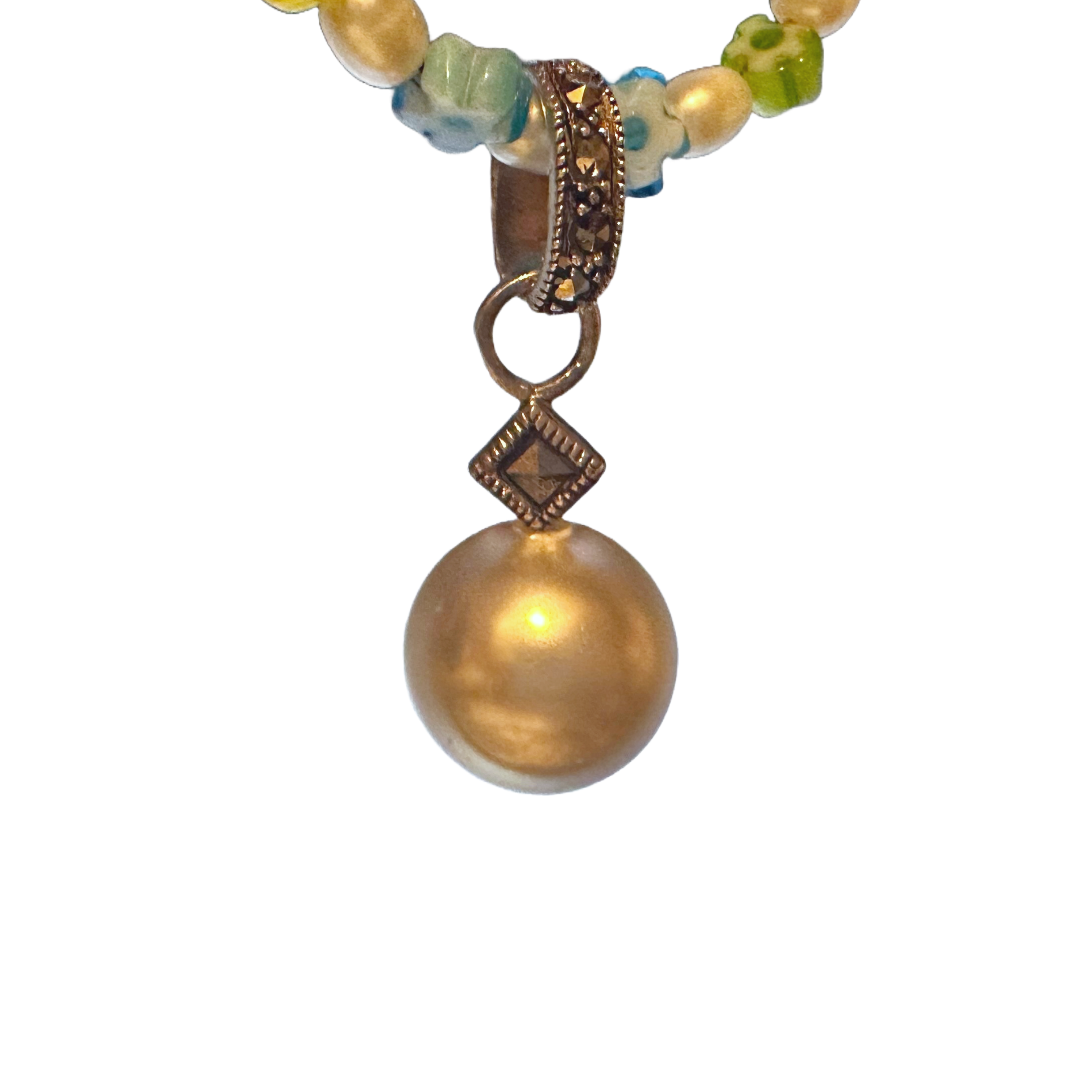 Vintage Style Marcasite Pearl Pendant