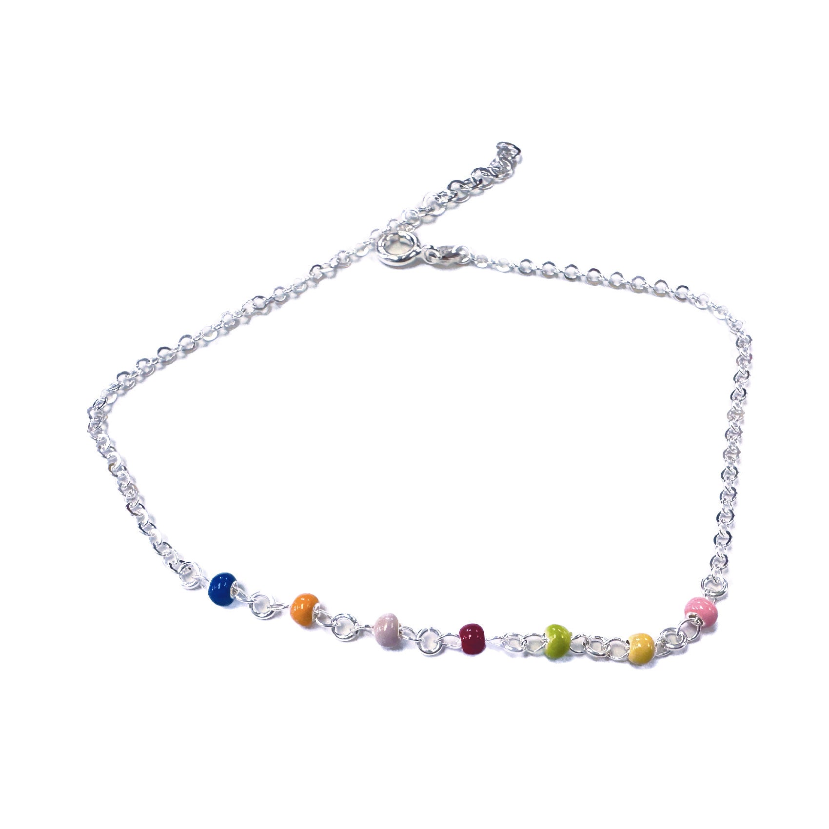 Sterling Silver Enamel Anklet Bracelet