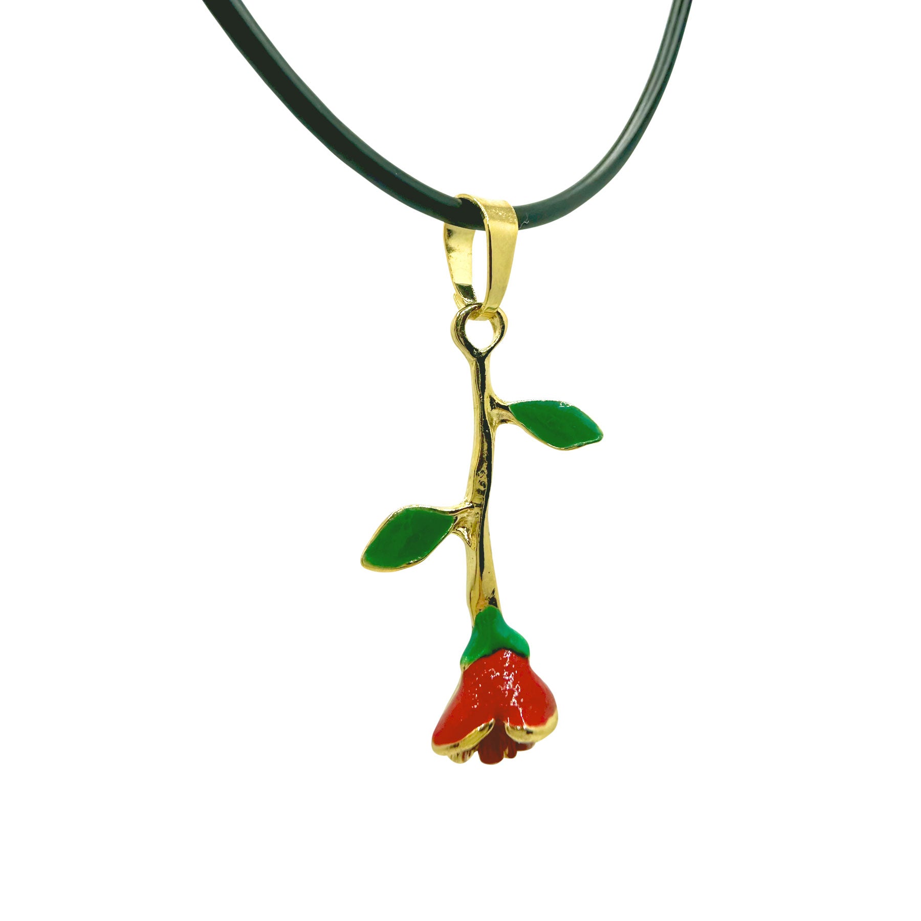 Red Rose Pendant Necklace