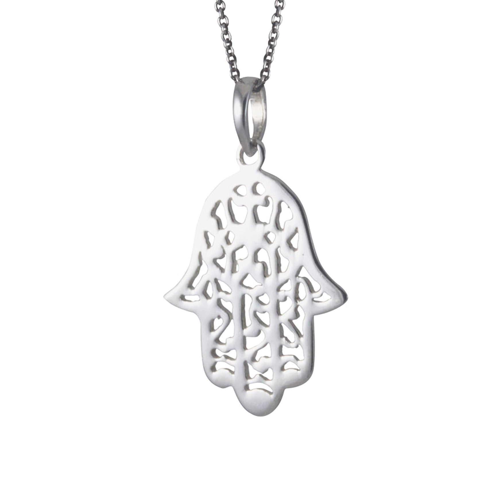 Sterling Silver Hamsa Pendant Necklace