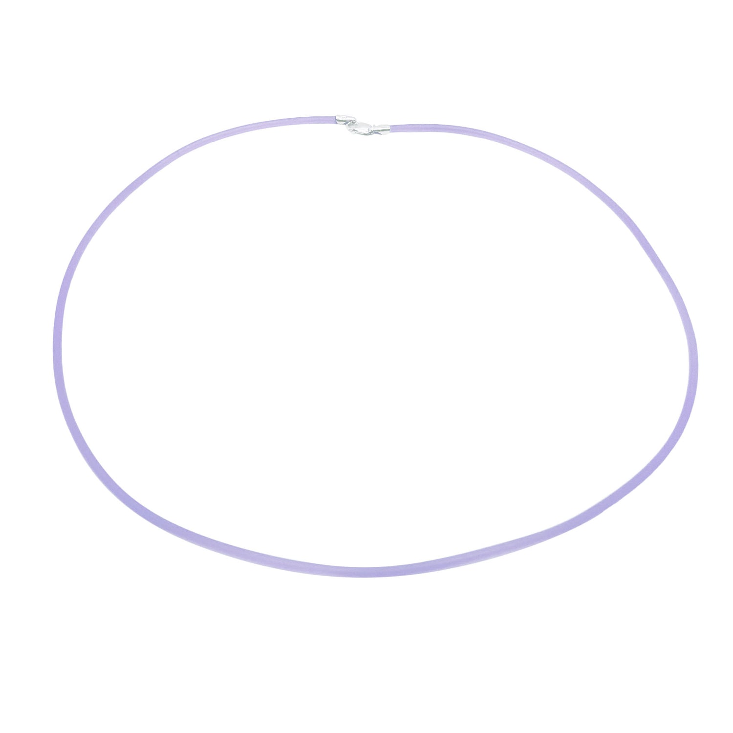 Purple Cord Strand Choker Necklace with 925 Sterling Silver Clasp