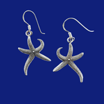 Silver Starfish Dangle Earrings